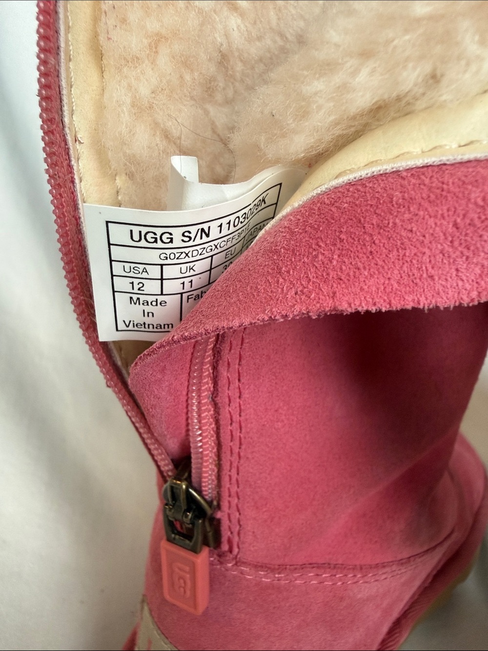 UGG Girl’s Pink Suede Mid-Calf Boot - Picture 4 of 4